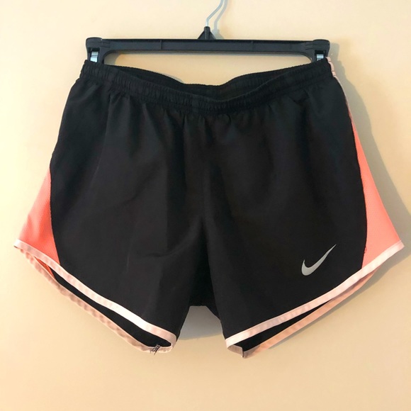 Nike Pants - Nike Black and Coral Pink Tempo Dry Fit Running Shorts XS